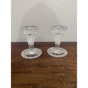 Marquis by Waterford Crystal Treviso 4" Candlestick Holders - Pair - Signed